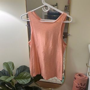 Coral twist back tank top